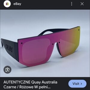 Quay Australia Black and Pink Wraparound Glasses